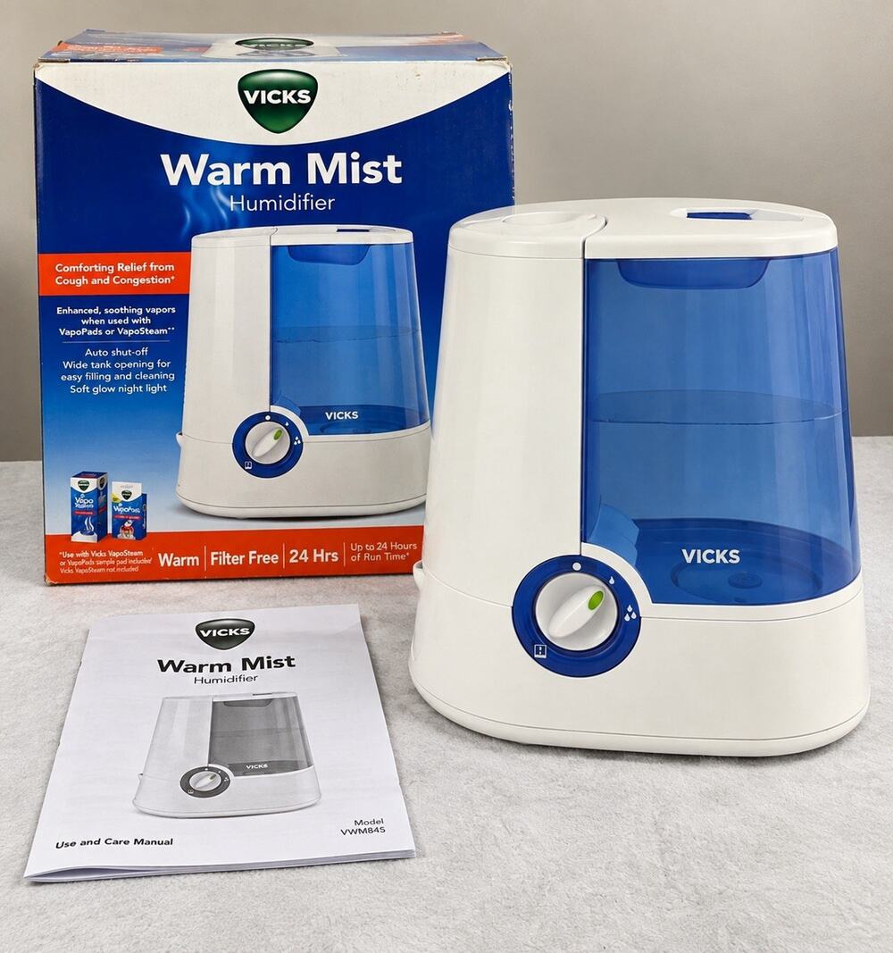 Vicks Warm Mist Humidifier 1 Gallon Filter Free VapoSteam VapoPads